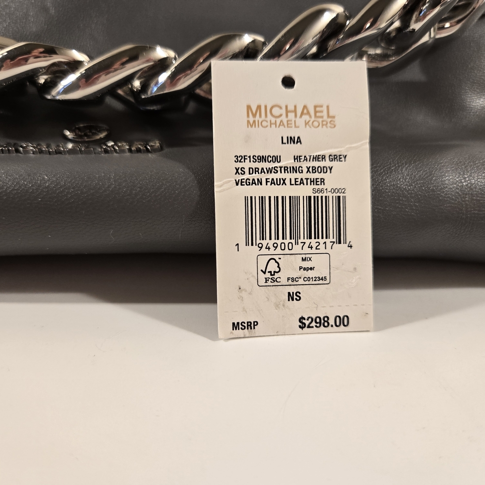 Michael Kors Gray Faux Leather Lina Bag--Brand New! - Picture 8 of 8